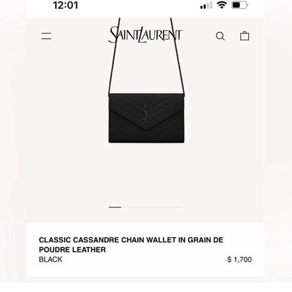 YSL Cassandre Monogram Wallet on Chain quilted black - Picture 5 of 16